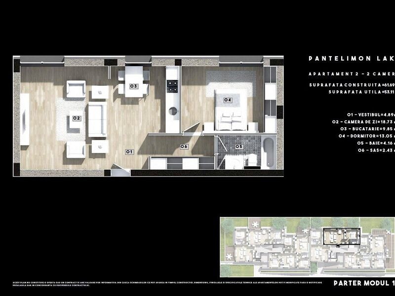 Pantelimon  apartament 2 camere bloc finalizat